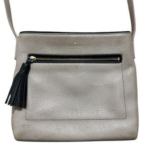 Kate Spade Chester Street Dessi Beige Black Tassel Crossbody Bag Purse READ